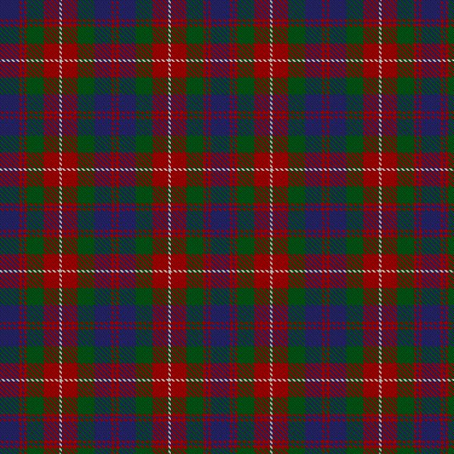 The Fraser sett as rendered by the Scottish Register of Tartans from the registered threadcount.
