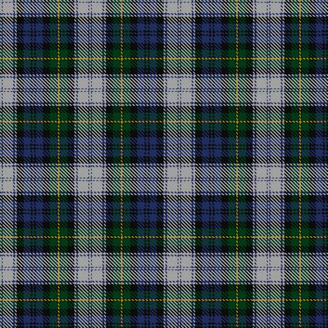 The Gordon Dress (Original) sett as rendered by the Scottish Register of Tartans from the registered threadcount.